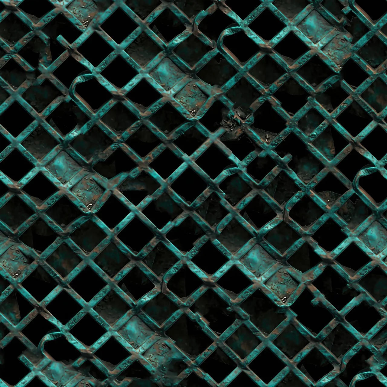 Copper Patina Grille PBR Texture Pack №1  (8K Resolution, tileable) — PBR texture