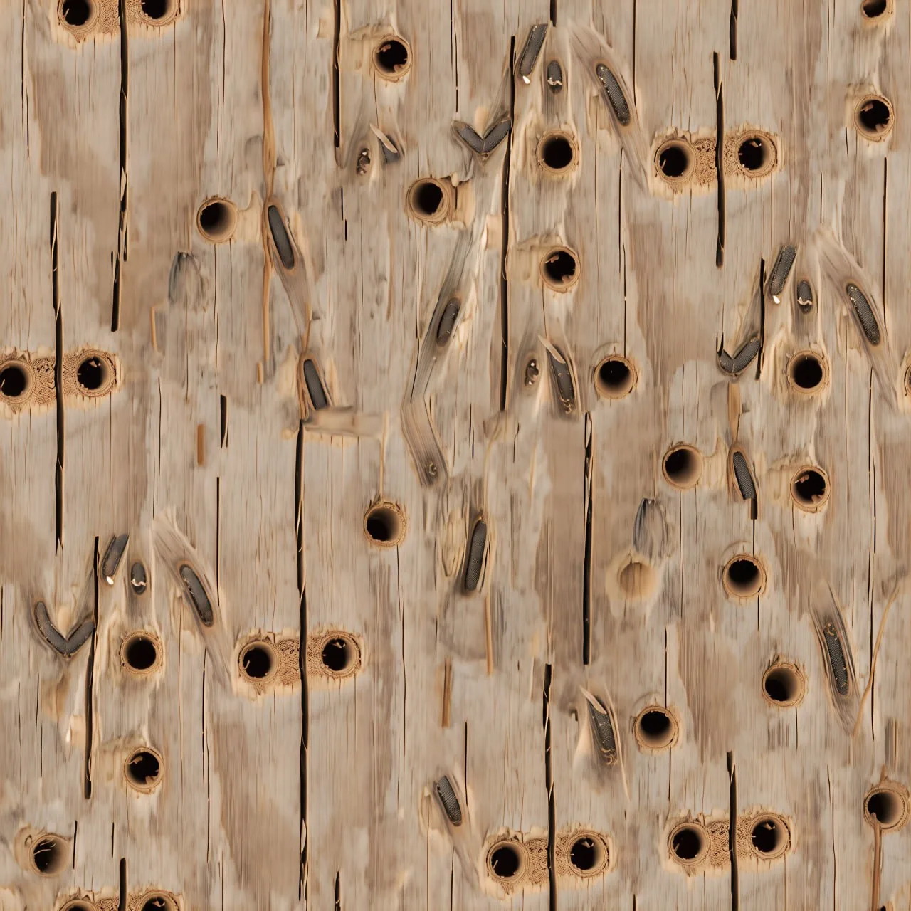 Worm-eaten Wood PBR Texture Pack №2  (8K Resolution, tileable) — PBR texture
