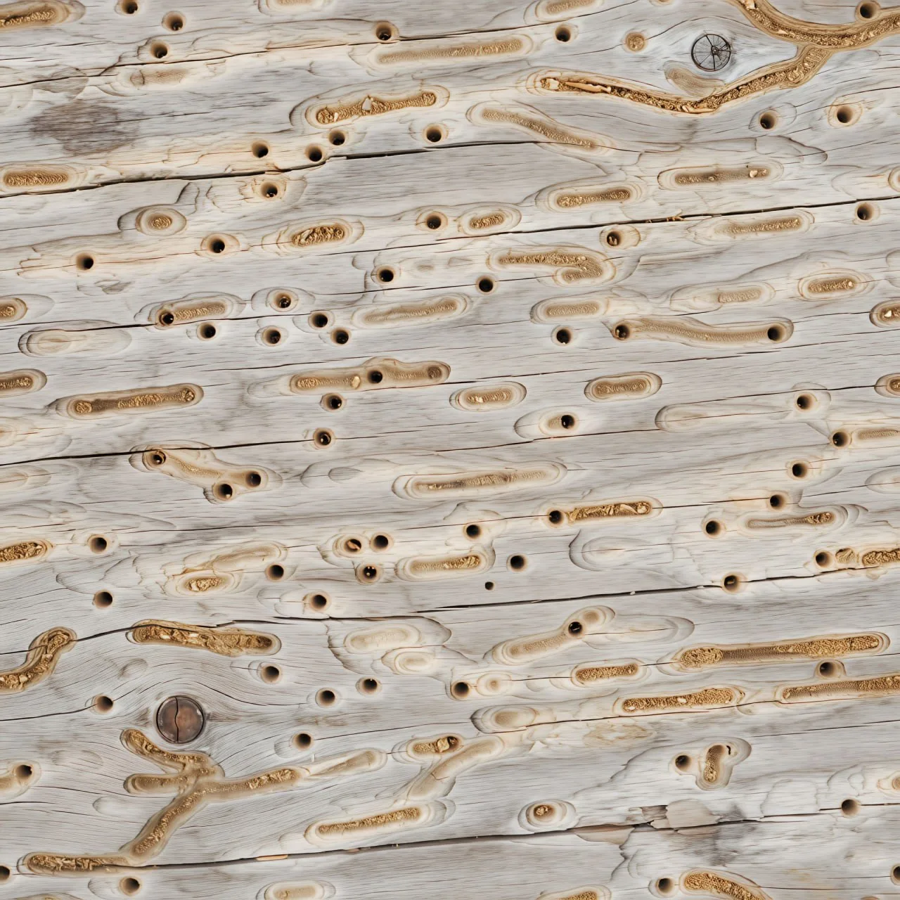 Worm-eaten Wood PBR Texture Pack №4  (8K Resolution, tileable) — PBR texture
